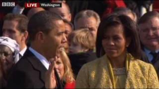 Barack Obama Oath of Office  Sworn In  President Obama The Inauguration  BBC News [upl. by Bartlett296]