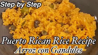 How To Make Puerto Rican RiceArroz con Gandules Step by Step Easy [upl. by Nertie]