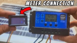 Digital Voltmeter Ammeter Connection with Solar Charge Controller [upl. by Epoillac]