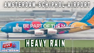 Live Rainy Departures at Amsterdam Schiphol Airport [upl. by Studley945]