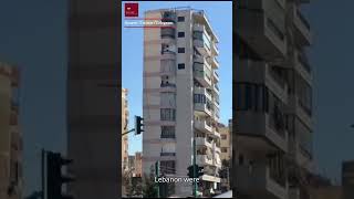 Israeli airstrike levels residential Beirut building claiming it was linked to Hezbollah [upl. by Eenram]