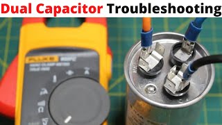 HVAC How To Check a DUAL CAPACITOR With A Multimeter HVAC Training  Dual Run Capacitor SAFELY [upl. by Ynnelg809]