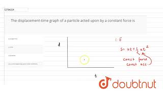 The displacementtime graph of a particle acted upon by a constant force is [upl. by Cecelia]