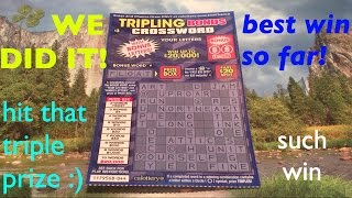 FINALLY GOOD WIN ON TRIPLING BONUS CROSSWORD 3 California Lottery Scratcher [upl. by Fayre]