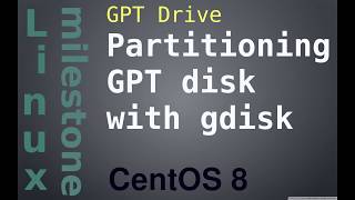 GPT disk  Partitioning a GPT disk with gdisk  CentOS 8 [upl. by Gnehs]