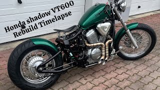 honda shadow VT600 bobber build timelapse [upl. by Stetson156]