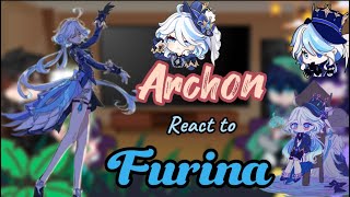 Archons react to Furina Genshin Impact ❈Gacha Club Hydro Archon FYP [upl. by Omolhs]