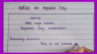 Notice on Republic Day in English  Powerlift Essay Writing  Write an Notice On Republic Day [upl. by Culberson]