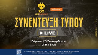 Betsson  AEK Betsson BC  LIVE Συνέντευξη Τύπου [upl. by Aiuoqes]