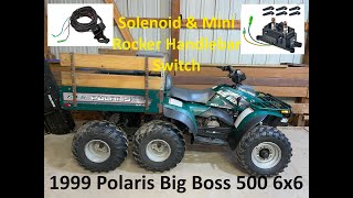 Installation  Solenoid  Thumb Rocker Winch Switch  1999 Polaris 500 Big Boss 6x6 review repair [upl. by Ennaus]