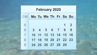 February 2020 Calendar [upl. by Leal]