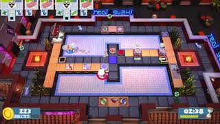 Overcooked 2 Level 45 2 Players 3 Stars [upl. by Nnylidnarb]