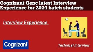 Cognizant Genc latest Interview Questions for 2024 batch students  technical Interview cognizant [upl. by Nnahgaem355]