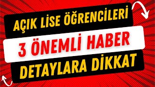 Açık Lise Ders Seçimleri Tekrar Açılacak mı [upl. by Inele817]