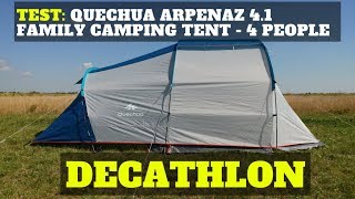 Test of QUECHUA ARPENAZ FAMILY 41 camping tent  4 people  DECATHLON [upl. by Sanoj]