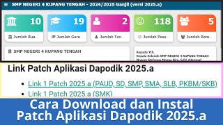 Cara Downlaod dan Instal Patch Aplikasi Dapodik 2025a  Dapodik [upl. by Ynney101]