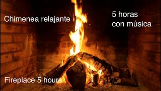 Chimenea relajante 5 horas con música Fireplace 5 hours [upl. by Fredek]