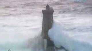 French lighthouses and VERY BIG waves during stormy weather  description [upl. by Karlik894]