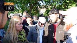 Strange Views Hamza Vs Lady with strong views  Speakers Corner  Hyde Park [upl. by Aicxela]