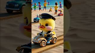 A Cute Duck Builds A Car Out Of Sand🐥😭shorts cuteduck [upl. by Analli327]