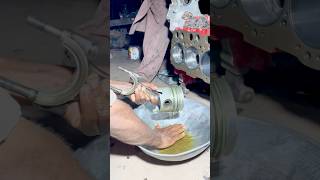 Six cylinder diesel engine piston fittings  truck piston installation shortsfeed shorts [upl. by Latsyc]