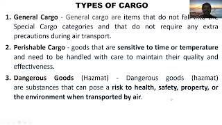 Airlines and Aviation Management Types of Cargo [upl. by Amikan]