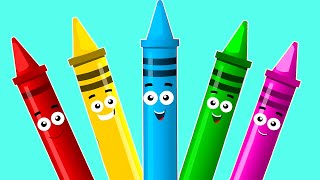 Five Little Crayons  More Learning Videos amp Kids Songs [upl. by Sunderland]