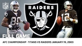 Titans vs Raiders 2002 AFC Championship Game  NFL Full Game [upl. by Magocsi]