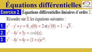 Exercice corrigé Equations différentielles linéaires dordre 2 [upl. by Benkley152]