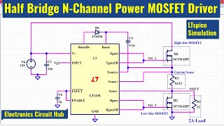 Half Bridge NChannel Power MOSFET Driver in LTSpice  Simulation [upl. by Lirrad]