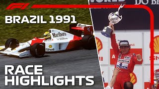 Sennas Magical Home Win  1991 Brazilian Grand Prix  Race Highlights [upl. by Yentterb]