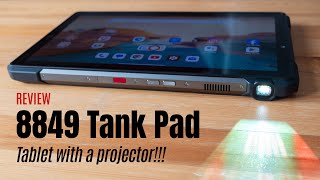 8849 Tank Pad review Rugged Tablet with a Projector [upl. by Airtap350]