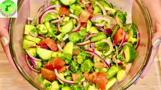 Como Hacer Ensalada de Aguacate Pepino y Tomate Refrescante y Cremosa Para Bajar de Peso Keto [upl. by Llecrup]