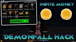 DEMONFALL NEW ROBLOX OP SCRIPT  INFINITE MONEY AUTOFARM MONEYFARM ITEMFARM TRINKETFARM [upl. by Ecirahs]