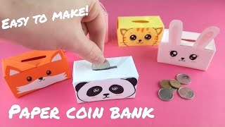 DIY paper piggy bank  Origami piggy bank  Easy paper money box [upl. by Adniles]