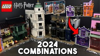 LEGO Harry Potter 2024 Diagon Alley COMBINATIONS Madam Malkins With D2C Diagon Alley [upl. by Newell]