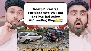 Scorpio 2wd Vs Fortuner 4wd Vs Thar 4x4 Who Is Offroading King Extreme Mountain Crawling [upl. by Alcus]