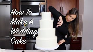 How To Make A Wedding Cake At Home  CHELSWEETS [upl. by Crabb950]