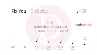 Coldplay  Fix You Drum Score [upl. by Townshend69]