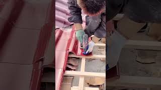 Roof red glazedtile installation process [upl. by Ariella]