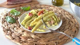 Fusilli con pesto di pistacchi e pancetta  un gusto unico [upl. by Sella]