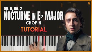 NOCTURNE op 9 no 2 in E flat Major by Frederic Chopin  Piano Tutorial Part 1 [upl. by Imaj]