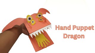 Paper hand puppet dragonhow to make a big dragon puppet out of paper। paper dragon tutorial [upl. by Arrais]