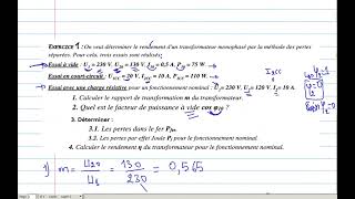 Exercice n1 transformateur monophasé [upl. by Ligriv]