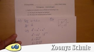 Wie lang ist die Diagonale Quadrat und Würfel Aufgabe vorgerechnet  16 Blatt 0040 [upl. by Assiar]