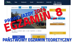 ✅❌Cały egzamin na prawo jazdy 2024❌✅ część 8  2024 kategoria B [upl. by Lytsyrk]