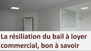 La résiliation du bail à loyer commercial bon à savoir [upl. by Eyma]