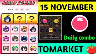 Tomarket Airdrop Daily Combo 15 November  Tomato Daily Combo Today  Tomarket daily combo card [upl. by Ancier]