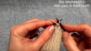 Maschen abheben  How to slip stitches  Stricken lernen  Learn how to knit [upl. by Ecnaled]