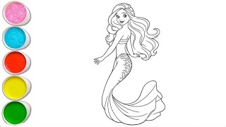 Beautiful Mermaid Drawing For Kids Painting amp Coloring for Kids Toddlers \ Lets Draw Together [upl. by Hamfurd]